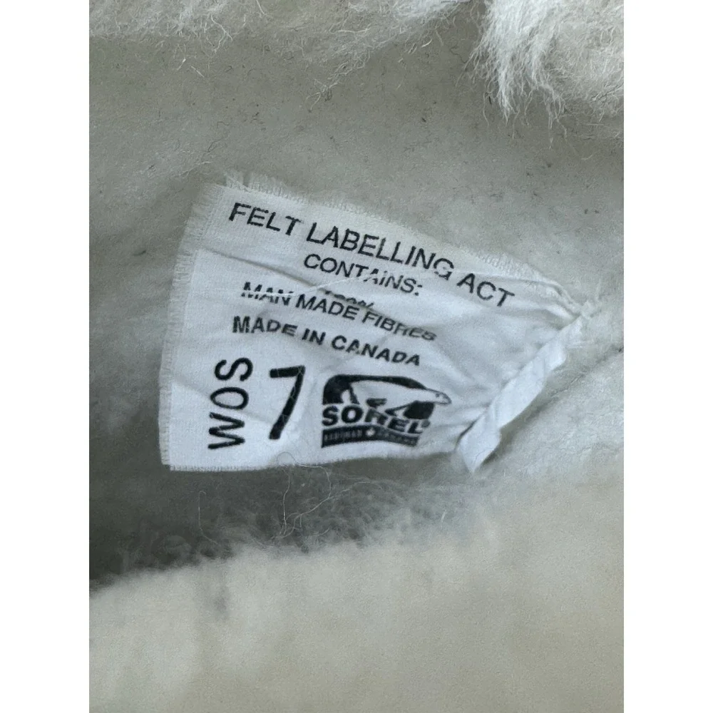 SOREL Women's Size 7 Manitou Tan/Blk Leather‎ Snow Winter Boots Made in CANADA